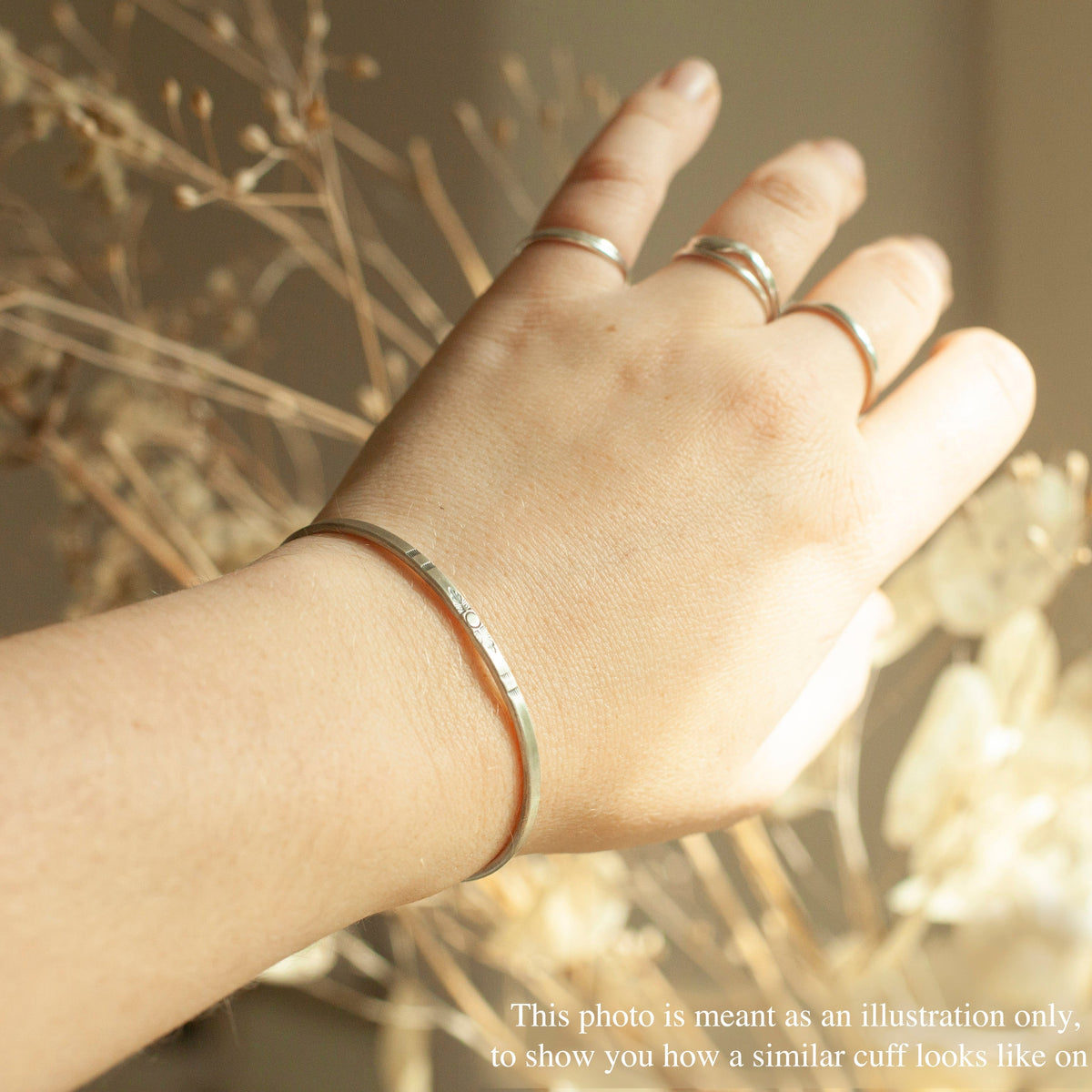 Uniek exemplaar Etnische armband in zilver #30 • maat 6,5cm (klaar voor verzending)