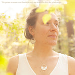 Load image into Gallery viewer, OOAK • Crescent moon pendant in silver & brass #23 (ready to ship)