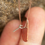 Load image into Gallery viewer, OOAK dangle earrings with plant imprint #1 • copper (ready-to-ship)
