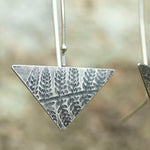 Load image into Gallery viewer, OOAK dangle earrings with plant imprint #8 • silver (ready-to-ship)
