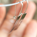 Load image into Gallery viewer, OOAK dangle earrings with plant imprint #9 • silver (ready-to-ship)
