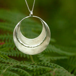 Load image into Gallery viewer, OOAK • Crescent moon pendant in silver #6 (ready to ship)