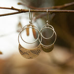 Load image into Gallery viewer, OOAK • Vegetal Moon earrings #9 • silver &amp; brass (ready-to-ship)
