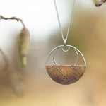 Load image into Gallery viewer, OOAK • Vegetal Moon pendant #12 • silver & brass (ready-to-ship)