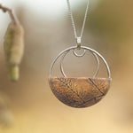 Load image into Gallery viewer, OOAK • Vegetal Moon pendant #12 • silver & brass (ready-to-ship)