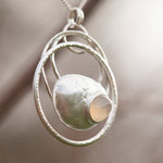 Load image into Gallery viewer, OOAK • Silver Pebble pendant with Onyx #3 (ready to ship)

