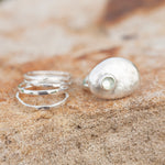 Load image into Gallery viewer, OOAK • Silver Pebble ring set #1, blue onyx, size 53 (ready to ship)
