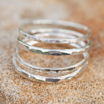 Afbeelding in Gallery-weergave laden, OOAK • Silver Pebble ring set #3, prehnite, size 55 (ready to ship)