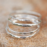 Afbeelding in Gallery-weergave laden, OOAK • Silver Pebble ring set #3, prehnite, size 55 (ready to ship)