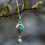 Load image into Gallery viewer, OOAK • Osmose pendant #6 ~ silver and labradorites (ready to ship)
