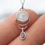 Load image into Gallery viewer, OOAK • Osmose pendant #2 ~ silver, labradorite and.. amethyst? (ready to ship)
