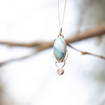 Load image into Gallery viewer, OOAK • Osmose pendant #4 ~ silver, larimar &amp; white labradorite (ready to ship)
