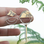 Load image into Gallery viewer, OOAK Echo earrings #44 ~ silver & brass (ready-to-ship)