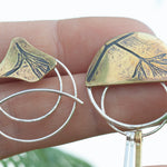 Load image into Gallery viewer, OOAK Echo earrings #44 ~ silver & brass (ready-to-ship)