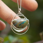 Load image into Gallery viewer, OOAK stone pendant #28 • green azurite (ready to ship)