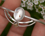 Load image into Gallery viewer, OOAK bracelet with captured plant #2 • quartz & labradorite (ready to ship)
