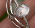 Load image into Gallery viewer, OOAK bracelet with captured plant #2 • quartz & labradorite (ready to ship)