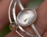 Load image into Gallery viewer, OOAK bracelet with captured plant #2 • quartz & labradorite (ready to ship)