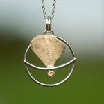Load image into Gallery viewer, OOAK Silver & solid 18K gold pendant #6 (ready to ship)