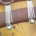 Lade das Bild in den Galerie-Viewer, OOAK Aina earrings #10 • White Labradorite & Onyx (ready to ship)