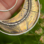 Load image into Gallery viewer, OOAK • Vegetal Moon pendant #23 • silver & brass (ready-to-ship)