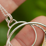 Load image into Gallery viewer, OOAK • Vegetal Moon pendant #23 • silver & brass (ready-to-ship)