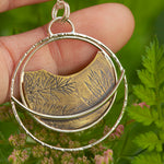 Load image into Gallery viewer, OOAK • Vegetal Moon pendant #24 • silver & brass (ready-to-ship)