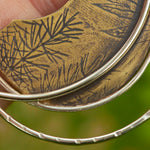 Load image into Gallery viewer, OOAK • Vegetal Moon pendant #24 • silver & brass (ready-to-ship)
