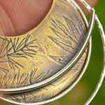 Load image into Gallery viewer, OOAK • Vegetal Moon pendant #24 • silver & brass (ready-to-ship)