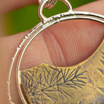 Load image into Gallery viewer, OOAK • Vegetal Moon pendant #24 • silver & brass (ready-to-ship)
