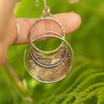 Load image into Gallery viewer, OOAK • Vegetal Moon pendant #25 • silver & brass (ready-to-ship)