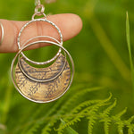 Load image into Gallery viewer, OOAK • Vegetal Moon pendant #25 • silver & brass (ready-to-ship)