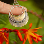 Load image into Gallery viewer, OOAK • Vegetal Moon pendant #26 • silver & brass (ready-to-ship)