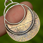 Load image into Gallery viewer, OOAK • Vegetal Moon pendant #26 • silver & brass (ready-to-ship)