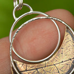 Load image into Gallery viewer, OOAK • Vegetal Moon pendant #26 • silver & brass (ready-to-ship)