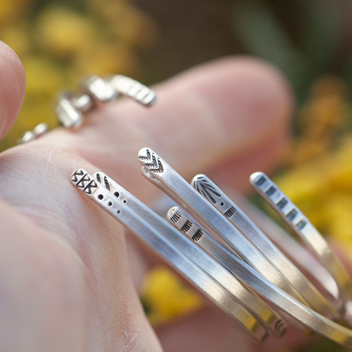 Etnische armband in zilver uniek exemplaar #20 • maat 7cm (klaar voor verzending)