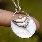 Load image into Gallery viewer, OOAK Silver & solid 18K gold pendant #7 ~ fern imprint (ready to ship)