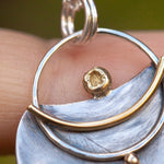 Load image into Gallery viewer, OOAK Silver & solid 18K gold pendant #7 ~ fern imprint (ready to ship)