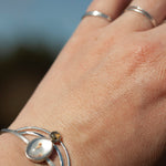 Load image into Gallery viewer, OOAK bracelet with captured plant #2 • quartz & labradorite (ready to ship)