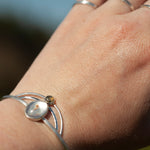 Load image into Gallery viewer, OOAK bracelet with captured plant #2 • quartz & labradorite (ready to ship)