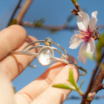 Load image into Gallery viewer, OOAK bracelet with captured plant #2 • quartz & labradorite (ready to ship)