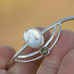 Load image into Gallery viewer, OOAK bracelet with captured plant #2 • quartz & labradorite (ready to ship)