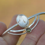 Load image into Gallery viewer, OOAK bracelet with captured plant #2 • quartz & labradorite (ready to ship)