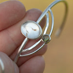 Load image into Gallery viewer, OOAK bracelet with captured plant #2 • quartz & labradorite (ready to ship)