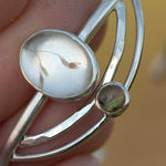 Load image into Gallery viewer, OOAK bracelet with captured plant #2 • quartz & labradorite (ready to ship)