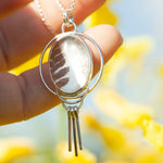 Load image into Gallery viewer, OOAK pendant with captured plant #17 • clear quartz (ready to ship)