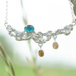 Load image into Gallery viewer, OOAK Lava necklace #10 • kyanite & Opal (ready to ship)