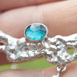 Load image into Gallery viewer, OOAK Lava necklace #10 • kyanite & Opal (ready to ship)