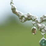 Load image into Gallery viewer, OOAK Lava necklace #3 • Kyanite & Opal (ready to ship)