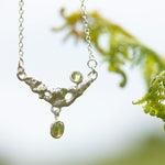 Load image into Gallery viewer, OOAK Lava necklace #8 • Peridot & opal (ready to ship)
